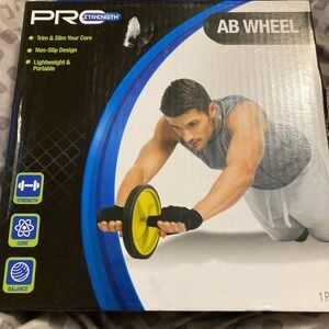 PR Strength Ab Wheel with Yellow and Black Design